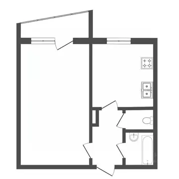 1-к кв. Тюменская область, Тюмень ул. Пермякова, 56 (40.0 м)