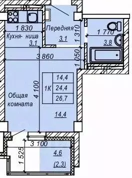 1-к кв. Новосибирская область, Новосибирск Затулинский жилмассив, ул. ...