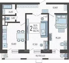 2-к кв. Краснодарский край, Краснодар 9-й километр мкр, ул. ...