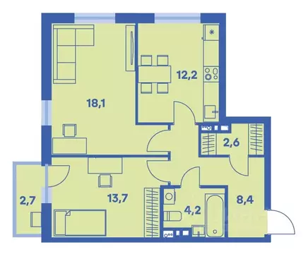2-к кв. Пермский край, Пермь ул. Карпинского, 115 (60.0 м)