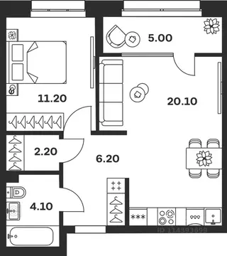 1-к кв. Тульская область, Тула ул. Михеева, 9А (48.8 м)
