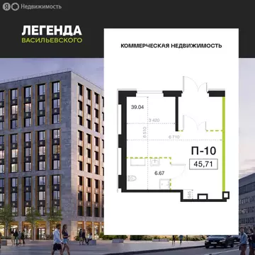 Помещение свободного назначения (45.71 м)