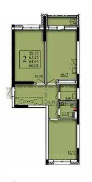 2-к кв. Башкортостан, Уфа Затон-Восточный жилрайон, Паруса жилой ...