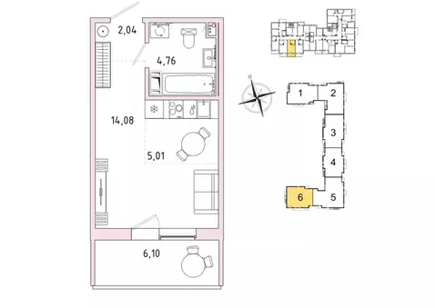 1-к кв. Ленинградская область, Гатчина Въезд мкр,  (27.72 м)