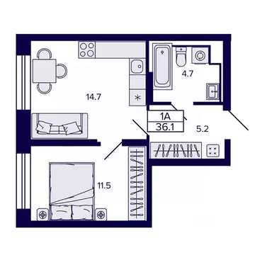 1-к кв. Хабаровский край, Хабаровск ул. Карла Маркса, 96/1 (36.09 м)