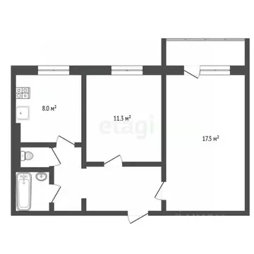 2-к кв. Ямало-Ненецкий АО, Муравленко ул. Ленина, 83 (47.7 м)