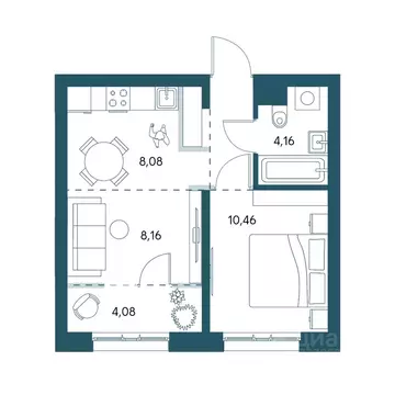 1-к кв. Хабаровский край, Хабаровск Адмирал жилой комплекс (36.93 м)