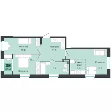 3-к кв. Пермский край, Пермь Парковый просп., 24 (66.6 м)