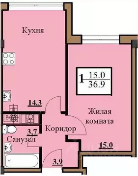 1-к кв. Ставропольский край, Ессентуки Северный мкр,  (36.9 м)