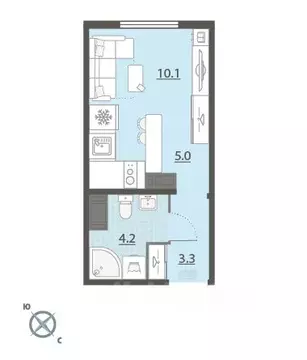 Студия Свердловская область, Екатеринбург Широкая Речка мкр, Меридиан ...