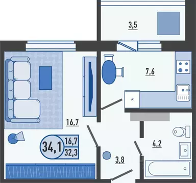 1-к кв. Орловская область, Орловский муниципальный округ, д. Образцово ...