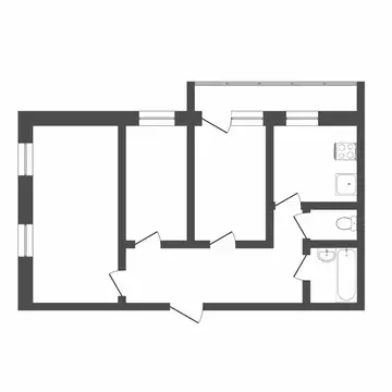 3-комнатная квартира: Тюмень, улица Домостроителей, 12А (70.8 м)