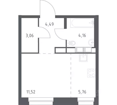 Студия Москва д. Столбово, Эко Бунино жилой комплекс, 13 (28.99 м)