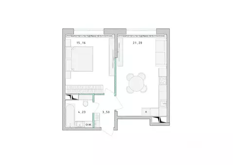 1-к кв. Московская область, Пушкино Ярославское ш., 194 (44.2 м)