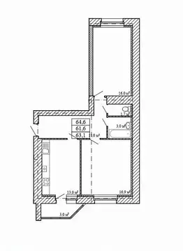 2-к кв. Тамбовская область, Тамбов городской округ, пос. Строитель ул. ...