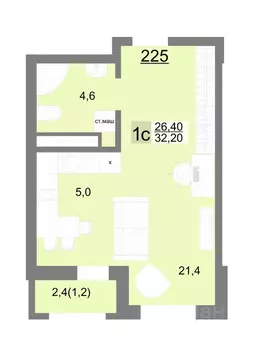 Студия Свердловская область, Екатеринбург ул. Металлургов, 63/3 (32.2 ...