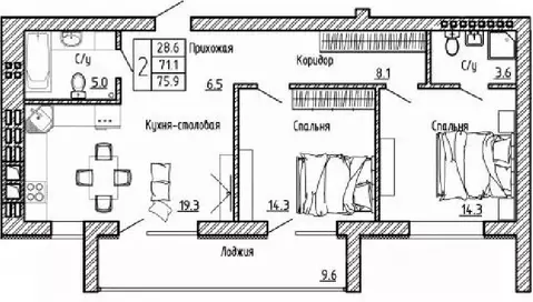 2-к кв. Воронежская область, Рамонский район, с. Ямное ул. Генерала ...