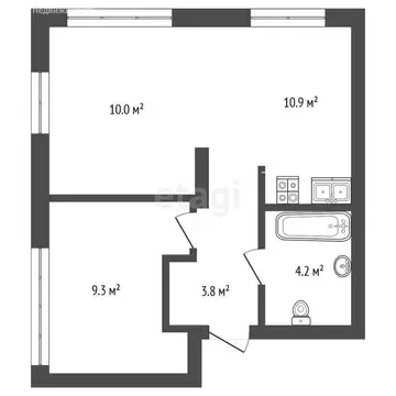 1-комнатная квартира: Тюмень, Новгородская улица, 22 (38.4 м)