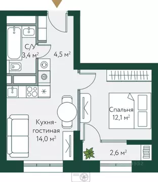 1-к кв. Волгоградская область, Волгоград Новосибирская ул., 74с1 ...