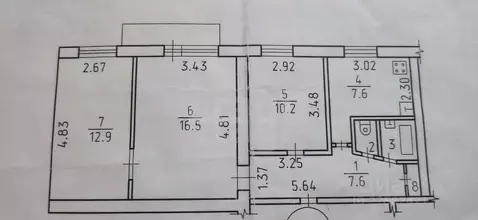3-к кв. Удмуртия, Ижевск ул. 40 лет Победы, 66 (58.1 м)