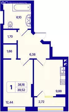 1-комнатная квартира: Новосибирск, Кировский район, Северо-Чемской ...