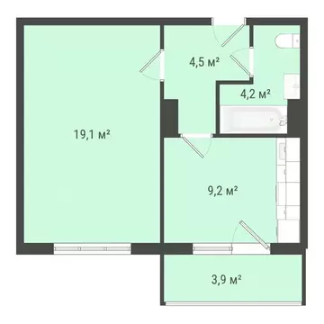 1-к кв. Омская область, Омск Заозерный мкр, ул. Сергея Тюленина, 4 ...