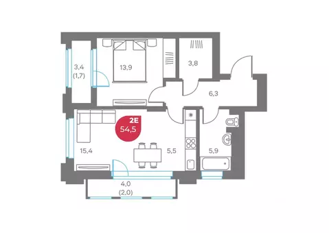 2-к кв. Пермский край, Пермь Советская ул., 16 (54.5 м)
