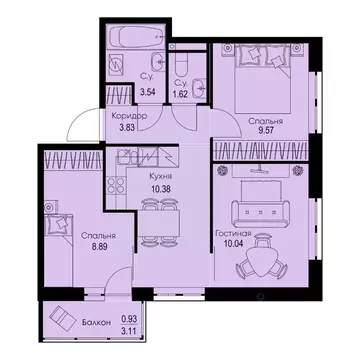 3-к кв. Ленинградская область, Всеволожский район, Заневское городское ...