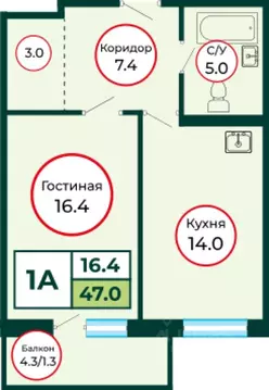 1-к кв. Красноярский край, Красноярск городской округ, пос. Солонцы ...