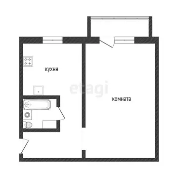 1-комнатная квартира: Златоуст, улица Шишкина, 15 (30.5 м)