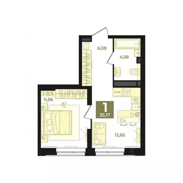 1-к кв. Свердловская область, Екатеринбург Втузгородок жилрайон, Б26 ...