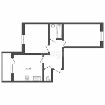 2-комнатная квартира: Тобольск, 7-й микрорайон, 49А (52 м)