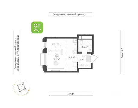 1-к кв. Свердловская область, Екатеринбург Уктус жилрайон, Cемейный ...