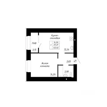1-к кв. Башкортостан, Стерлитамак Прибрежный мкр,  (40.46 м)