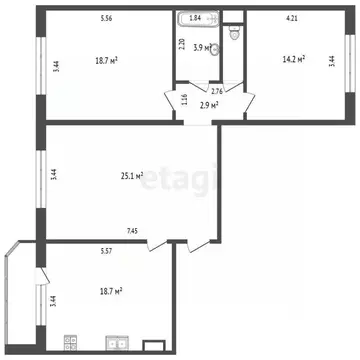 3-к кв. Тюменская область, Тюмень ул. Павла Шарова, 5 (87.0 м)