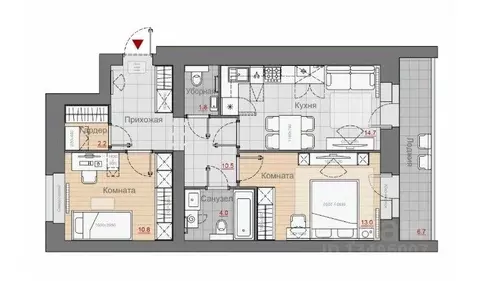 2-к кв. Новгородская область, Великий Новгород Псковская ул., 66 (57.0 ...