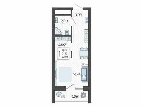 Квартира-студия: Сочи, микрорайон Бытха, Ясногорская улица, 16/2к4 ...