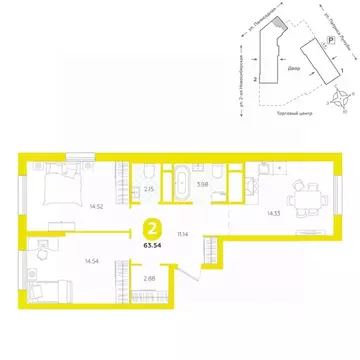 2-к кв. Свердловская область, Екатеринбург ул. Патриса Лумумбы, 4А ...