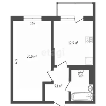 1-к кв. Ярославская область, Ярославль ул. Ползунова, 4 (41.6 м)
