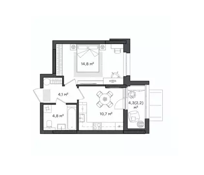 1-к кв. Ярославская область, Ярославль Тутаевское ш., 93Б (36.2 м)