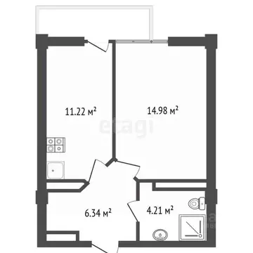 1-к кв. Крым, Ялта проезд Парковый, 8Д (47.8 м)