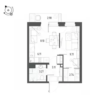 1-к кв. Свердловская область, Екатеринбург ул. Таватуйская, 14А/2 ...