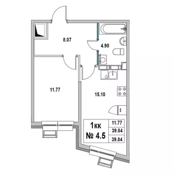 1-к кв. Ленинградская область, Выборг ул. 2-я Южная, 4 (39.84 м)