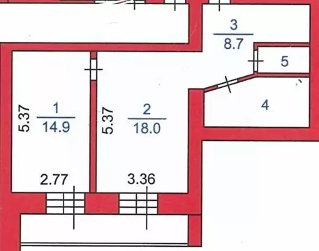 2-к кв. Томская область, Томск ул. Карташова, 60/1 (55.0 м)