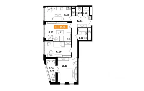 3-к кв. Московская область, Химки Планерный квартал жилой комплекс ...