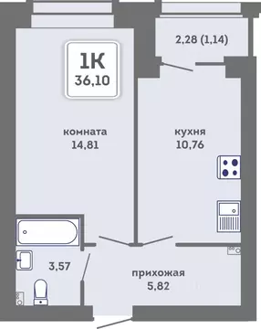 1-к кв. Пермский край, Пермь Кировоградская ул., 28 (36.1 м)