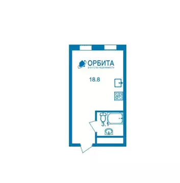 Квартира-студия: Тюмень, улица Евгения Войнова, 3 (22.5 м)