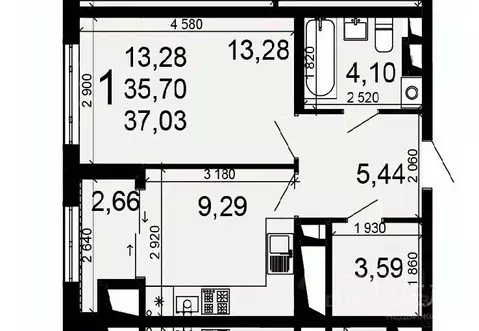 1-к кв. Рязанская область, Рязань Льговская ул., 10 (37.03 м)