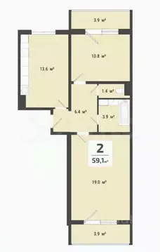 2-к кв. Омская область, Омск Заозерный мкр, ул. Сергея Тюленина, 6 ...