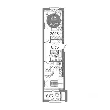 2-к кв. Воронежская область, Воронеж ул. Революции 1905 года, 14 ...